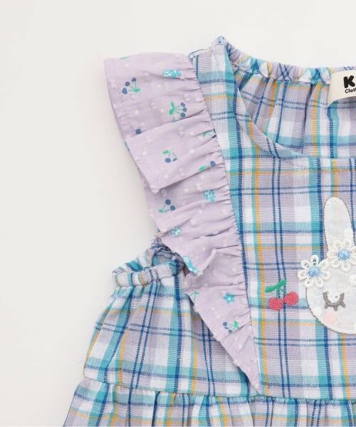 KP / ケーピー Tシャツ | 先染チェック×ドビーチェリードットプリント 上下セット | 詳細5