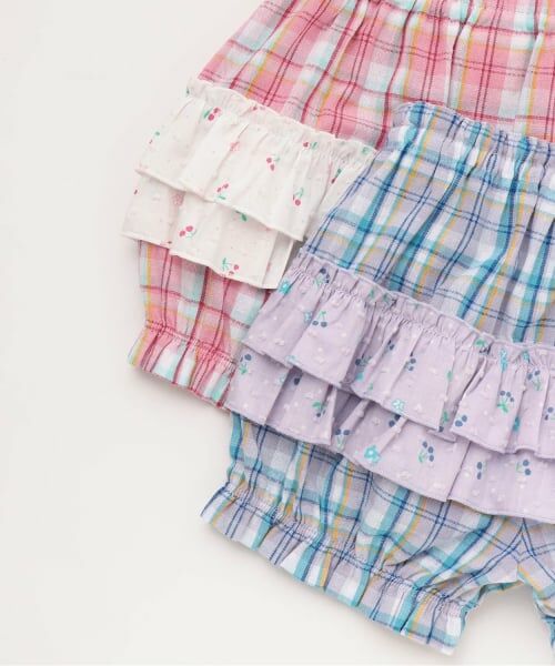 KP / ケーピー Tシャツ | 先染チェック×ドビーチェリードットプリント 上下セット | 詳細9