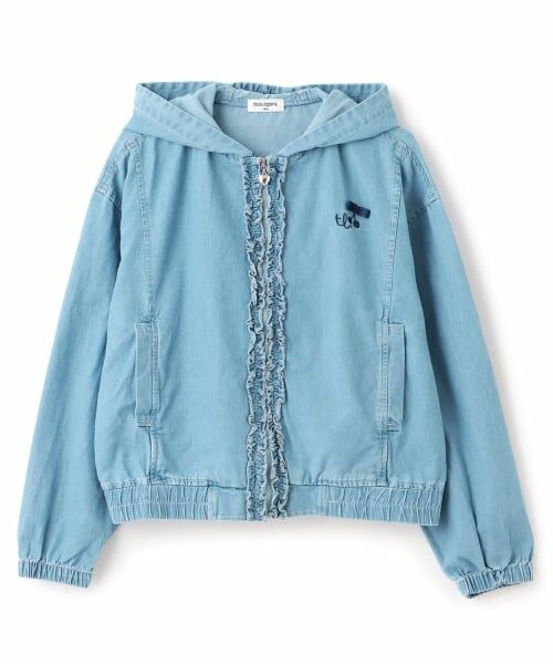 KP / ケーピー パーカー | テンセルデニム ジップアップフーディー（サックス）