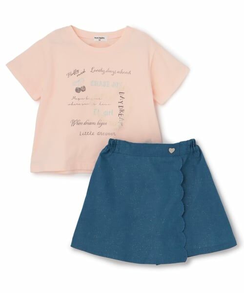 KP / ケーピー Tシャツ | 【Trois Lapins】天竺×ラメデニム 上下セット | 詳細2