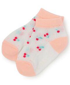 KP / ケーピー ソックス | チェリー総柄 スニーカー丈ソックス 【COOLMAX】