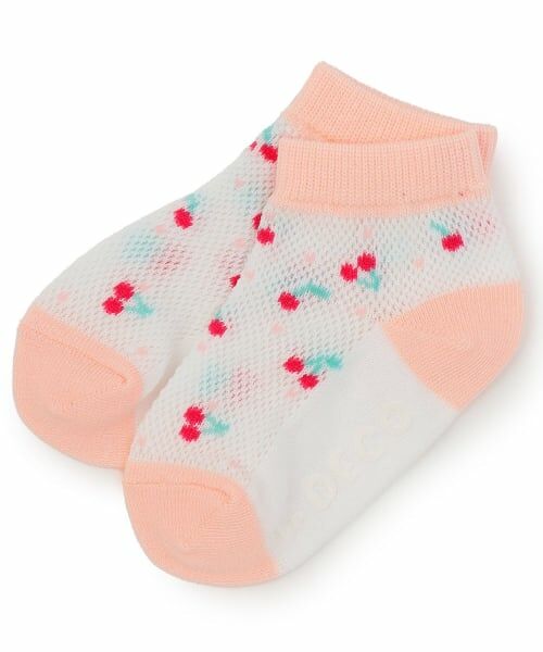KP / ケーピー ソックス | チェリー総柄 スニーカーソックス 【COOLMAX】（ピンク）