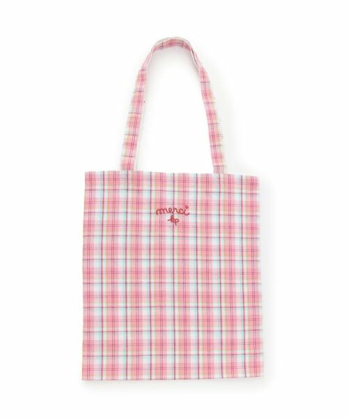 KP / ケーピー トートバッグ | 先染チェック バッグ（ピンク）