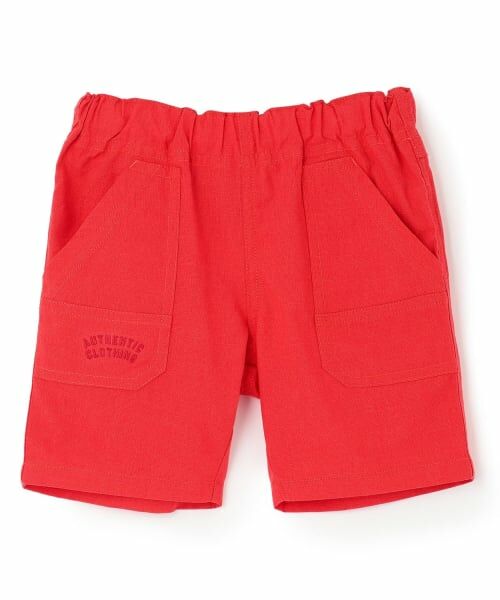 KP / ケーピー ショート・ハーフ・半端丈パンツ | スラブ平織 ハーフパンツ(赤)