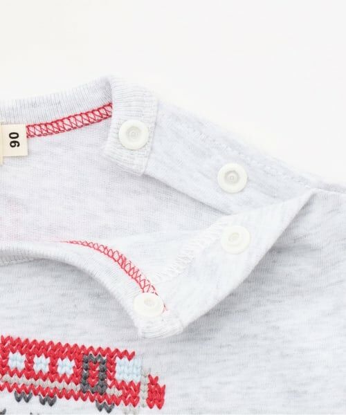 KP / ケーピー Tシャツ | 電車柄クロス刺しゅう 長袖Tシャツ | 詳細3