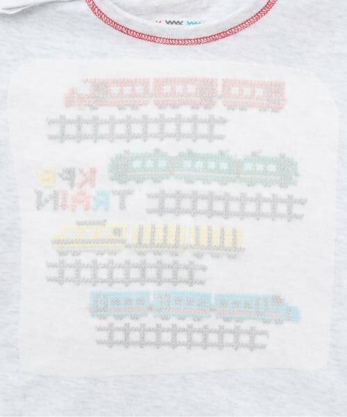 KP / ケーピー Tシャツ | 電車柄クロス刺しゅう 長袖Tシャツ | 詳細4