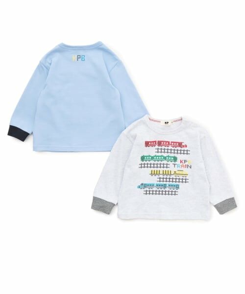 KP / ケーピー Tシャツ | 電車柄クロス刺しゅう 長袖Tシャツ | 詳細7