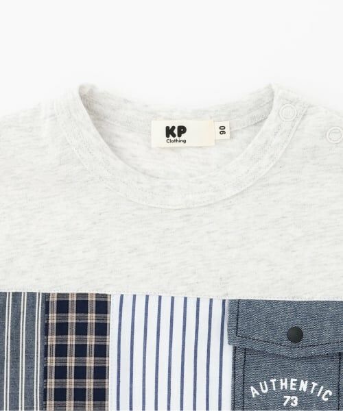 KP / ケーピー Tシャツ | パッチワーク切り替え Tシャツ | 詳細2