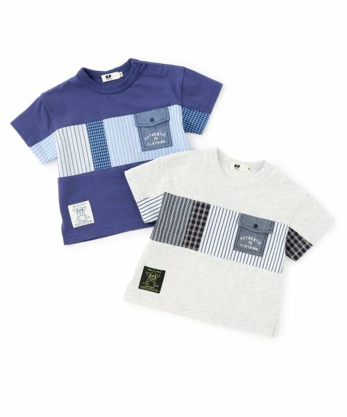KP / ケーピー Tシャツ | パッチワーク切り替え Tシャツ | 詳細7