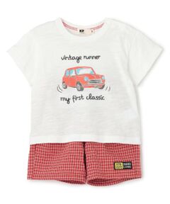 KP / ケーピー Tシャツ | 車T×チェックハーフパンツ セット