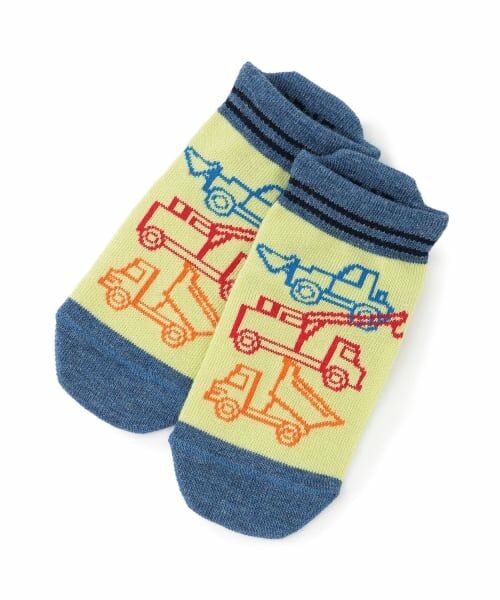 KP / ケーピー ソックス | 働く車柄 スニーカー丈ソックス（ミント）