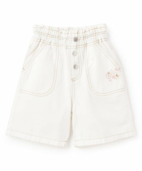 KP / ケーピー ショート・ハーフ・半端丈パンツ | カラーデニム バミューダパンツ（オフ ホワイト）