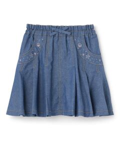 KP / ケーピー ミニ・ひざ丈スカート | ラメデニム ボリュームタック スカート