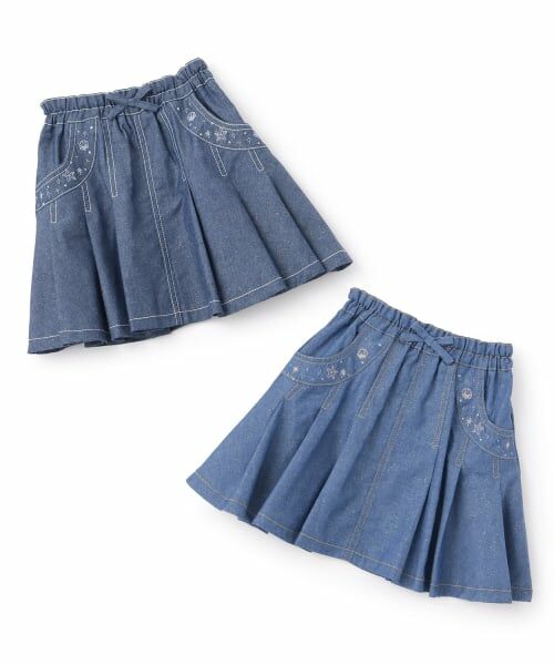 KP / ケーピー ミニ・ひざ丈スカート | ラメデニム ボリュームタック スカート | 詳細6