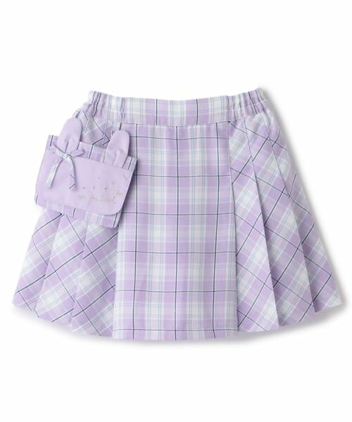 KP / ケーピー ミニ・ひざ丈スカート | 移動ポケット付き プリーツスカート（ラベンダー）