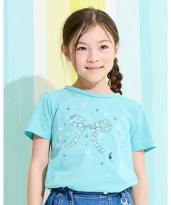 KP / ケーピー Tシャツ | ラメリボンプリント Tシャツ