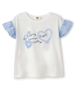 KP / ケーピー Tシャツ | ドロップショルダー 袖フリルTシャツ