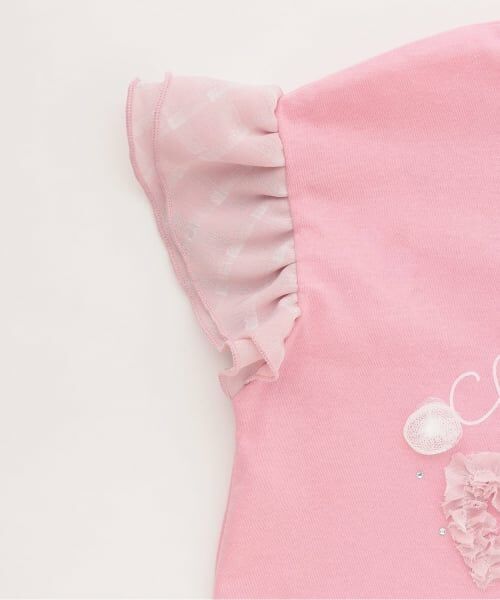 KP / ケーピー Tシャツ | ドロップショルダー 袖フリルTシャツ | 詳細3