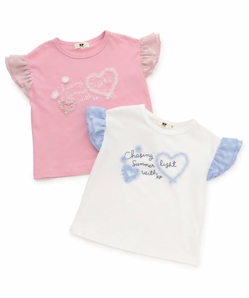 KP / ケーピー Tシャツ | ドロップショルダー 袖フリルTシャツ | 詳細6