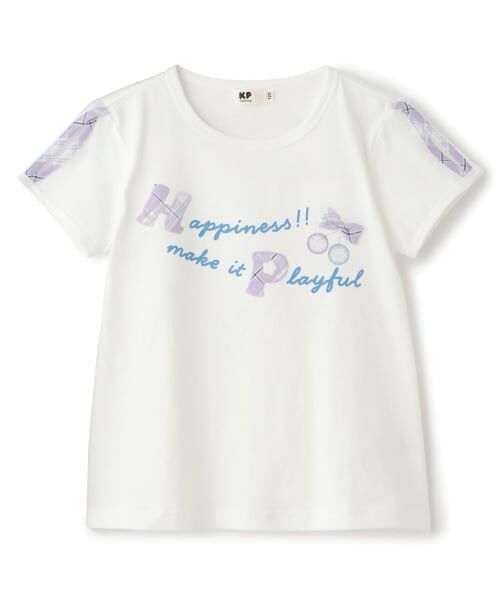 KP / ケーピー Tシャツ | チェックロゴ 肩スリットTシャツ | 詳細9