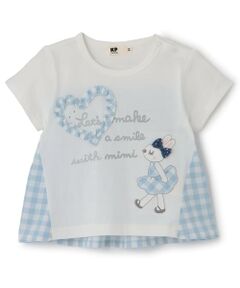 KP / ケーピー Tシャツ | mimiちゃん×ギンガム 切り替えTシャツ