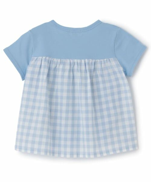 KP / ケーピー Tシャツ | mimiちゃん×ギンガム 切り替えTシャツ | 詳細1
