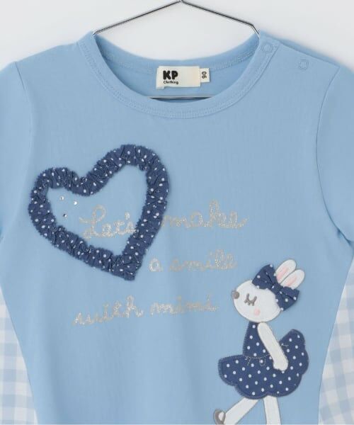 KP / ケーピー Tシャツ | mimiちゃん×ギンガム 切り替えTシャツ | 詳細2