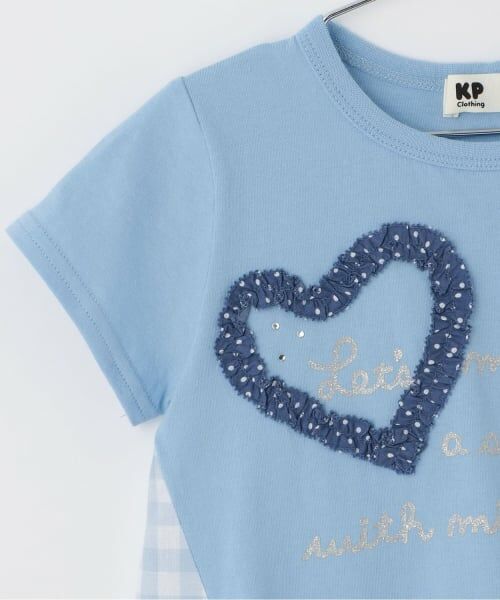 KP / ケーピー Tシャツ | mimiちゃん×ギンガム 切り替えTシャツ | 詳細3