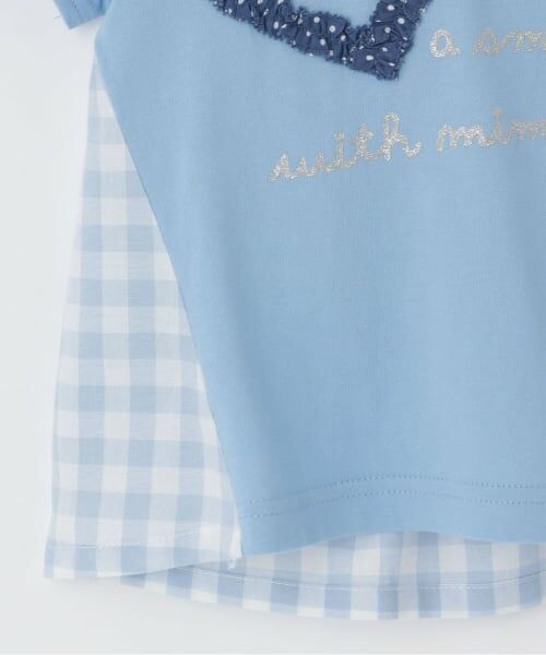 KP / ケーピー Tシャツ | mimiちゃん×ギンガム 切り替えTシャツ | 詳細4