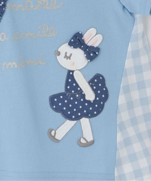 KP / ケーピー Tシャツ | mimiちゃん×ギンガム 切り替えTシャツ | 詳細5