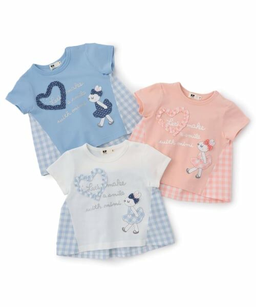 KP / ケーピー Tシャツ | mimiちゃん×ギンガム 切り替えTシャツ | 詳細7