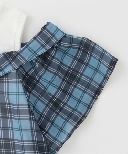 KP / ケーピー Tシャツ | シフォンシアーチェック ドッキングTシャツ | 詳細4