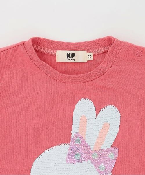 KP / ケーピー Tシャツ | mimiちゃん スパンコール刺しゅう Tシャツ | 詳細2