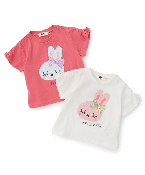 KP / ケーピー Tシャツ | mimiちゃん スパンコール刺しゅう Tシャツ | 詳細7