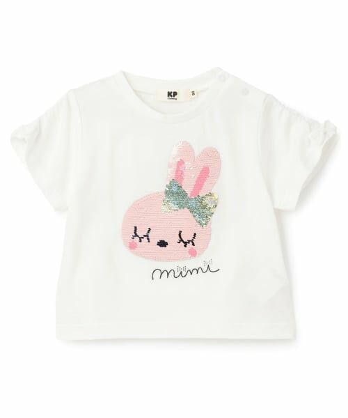 KP / ケーピー Tシャツ | mimiちゃん スパンコール刺しゅう Tシャツ | 詳細8