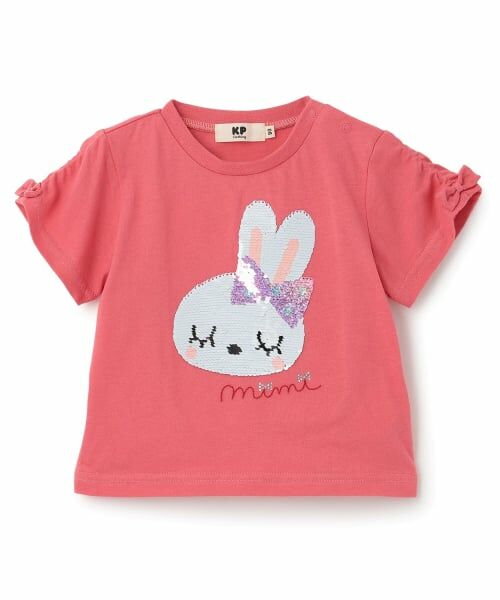 KP / ケーピー Tシャツ | mimiちゃん スパンコール刺しゅう Tシャツ | 詳細9