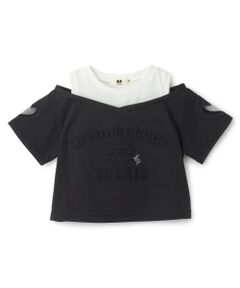 KP / ケーピー Tシャツ | エンボス加工ロゴ 肩見せTシャツ