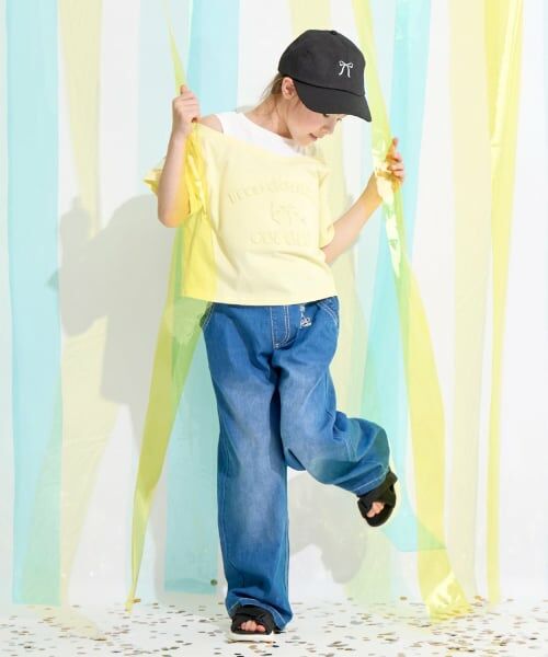 KP / ケーピー Tシャツ | エンボス加工ロゴ 肩見せTシャツ | 詳細13
