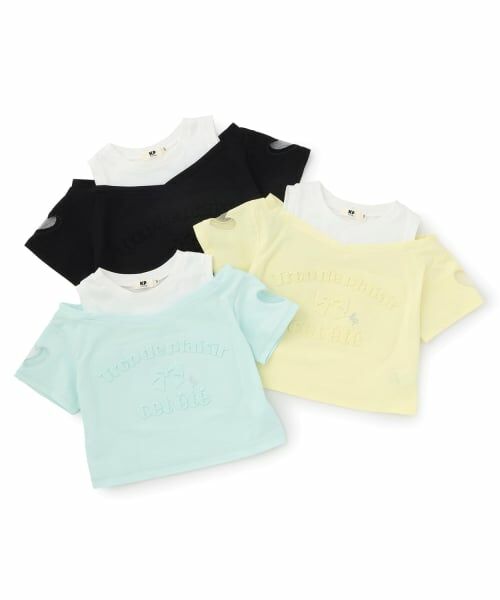 KP / ケーピー Tシャツ | エンボス加工ロゴ 肩見せTシャツ | 詳細8