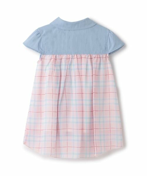 KP / ケーピー その他トップス | シフォンシアーチェック×ツイル シャツ衿チュニック | 詳細1