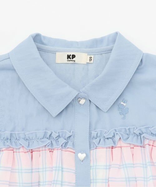 KP / ケーピー その他トップス | シフォンシアーチェック×ツイル シャツ衿チュニック | 詳細2