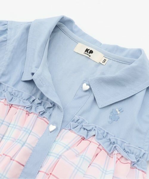 KP / ケーピー その他トップス | シフォンシアーチェック×ツイル シャツ衿チュニック | 詳細3