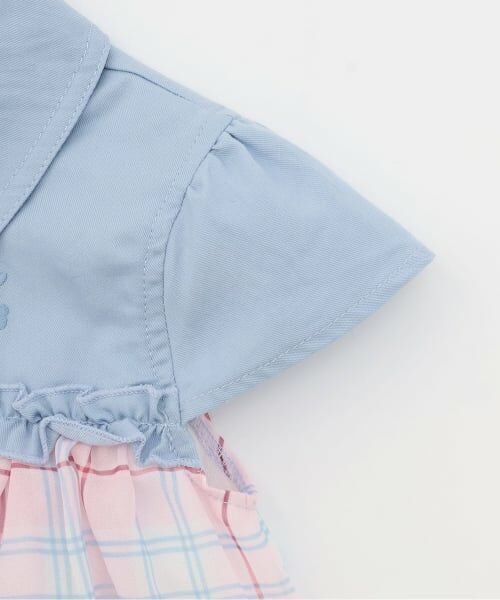 KP / ケーピー その他トップス | シフォンシアーチェック×ツイル シャツ衿チュニック | 詳細4