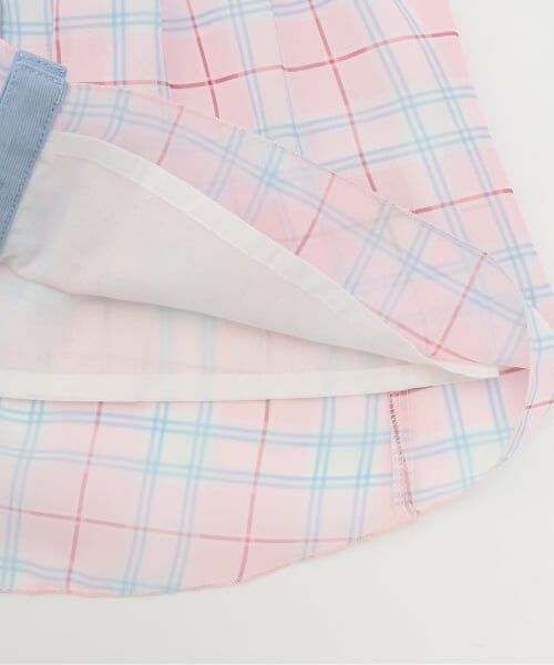 KP / ケーピー その他トップス | シフォンシアーチェック×ツイル シャツ衿チュニック | 詳細6