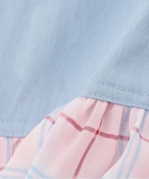 KP / ケーピー その他トップス | シフォンシアーチェック×ツイル シャツ衿チュニック | 詳細7