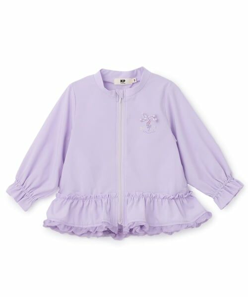 KP / ケーピー ブルゾン | リップストップ裾フリルウィンドブレーカー（ラベンダー）