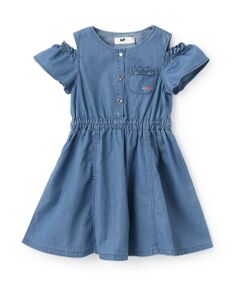 KP / ケーピー ミニ丈・ひざ丈ワンピース | 【冷感デニム】 肩見せワンピース