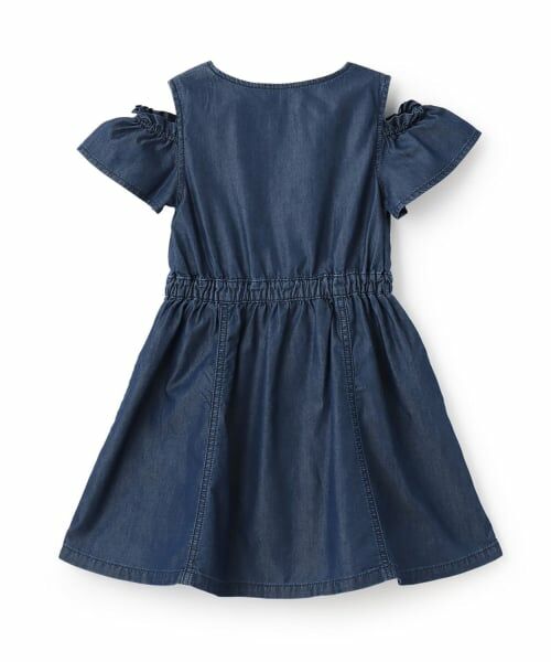 KP / ケーピー ミニ丈・ひざ丈ワンピース | 【冷感デニム】 肩見せワンピース | 詳細1