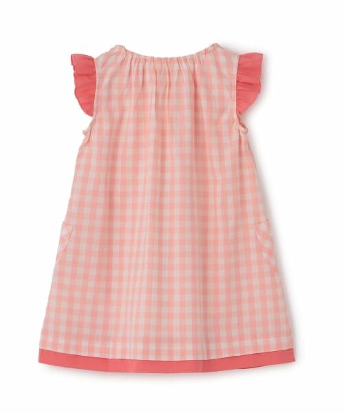 KP / ケーピー ミニ丈・ひざ丈ワンピース | ギンガム×総柄 ワンピース | 詳細1