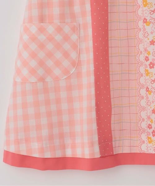 KP / ケーピー ミニ丈・ひざ丈ワンピース | ギンガム×総柄 ワンピース | 詳細5